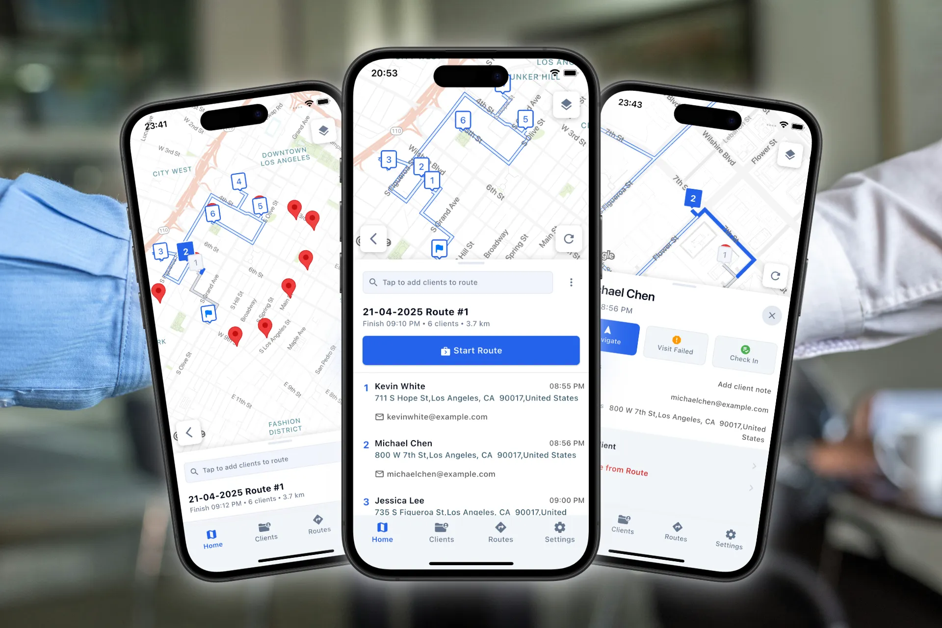 ClientMaps mobile interface
